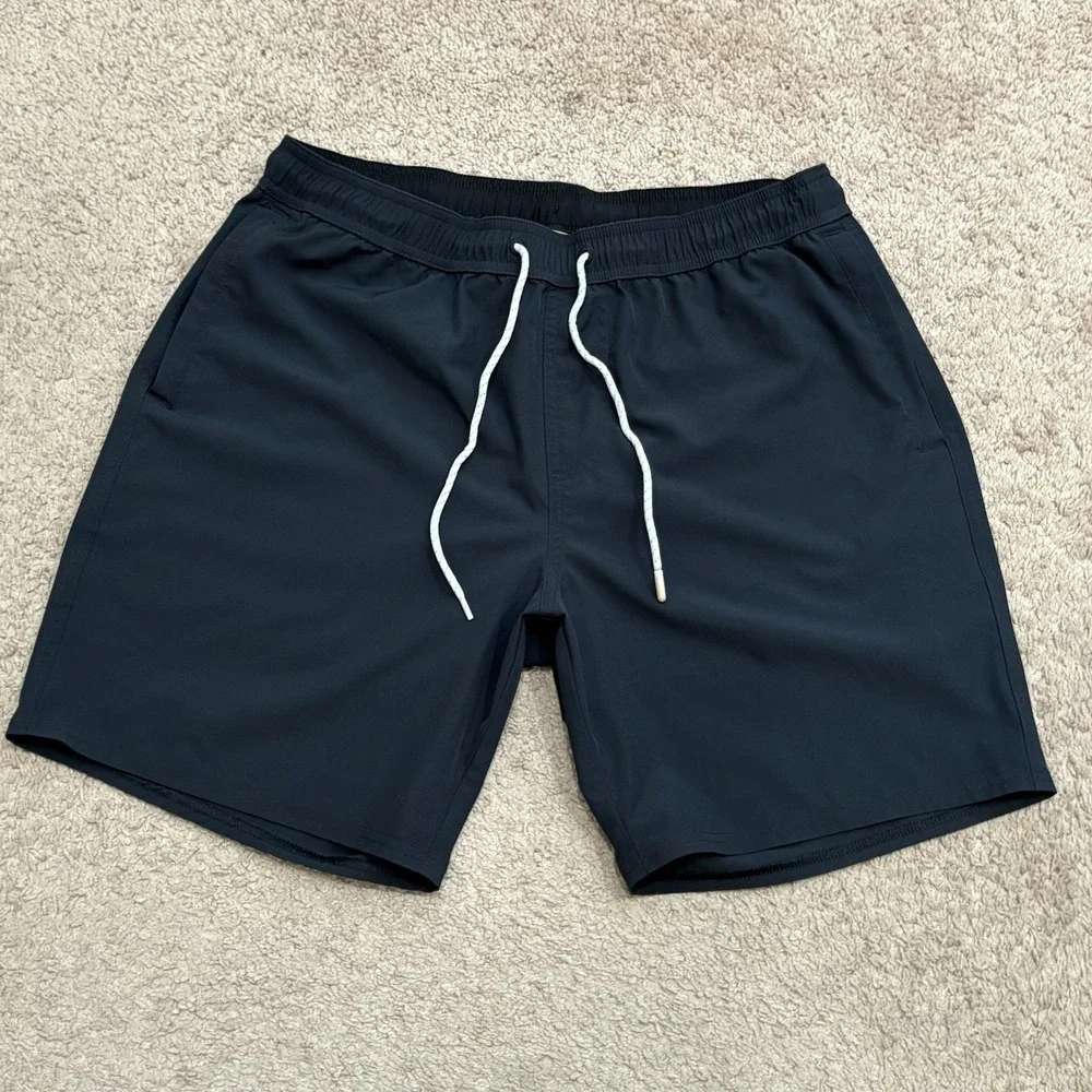 Wellen Huckberry Performance Lined Shorts Men's Medium Black Swim Hybrid Active